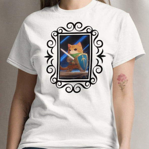 Unisex Classic Cotton T-Shirt "CAT KNIGHT" | Structured Sport-Fit for Streetwear & Everyday Outfits